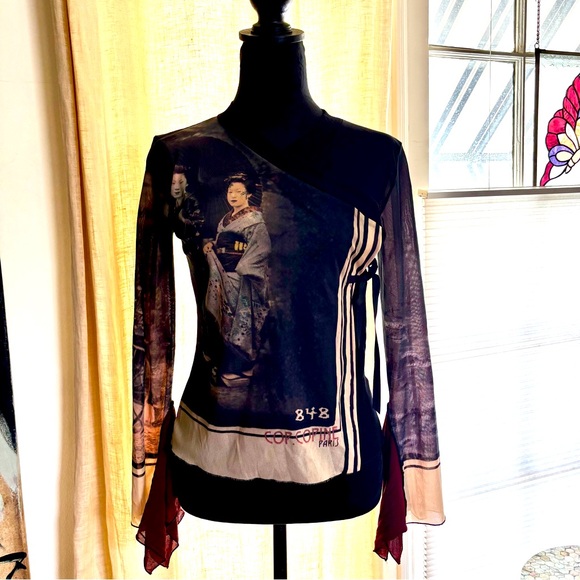 Cop.Copine | Tops | Cop Copine Paris Mesh Geisha Top | Poshmark